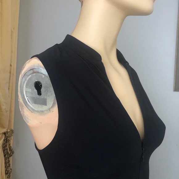 Zeus + Dione black front zipper long dress - Picture 8 of 12